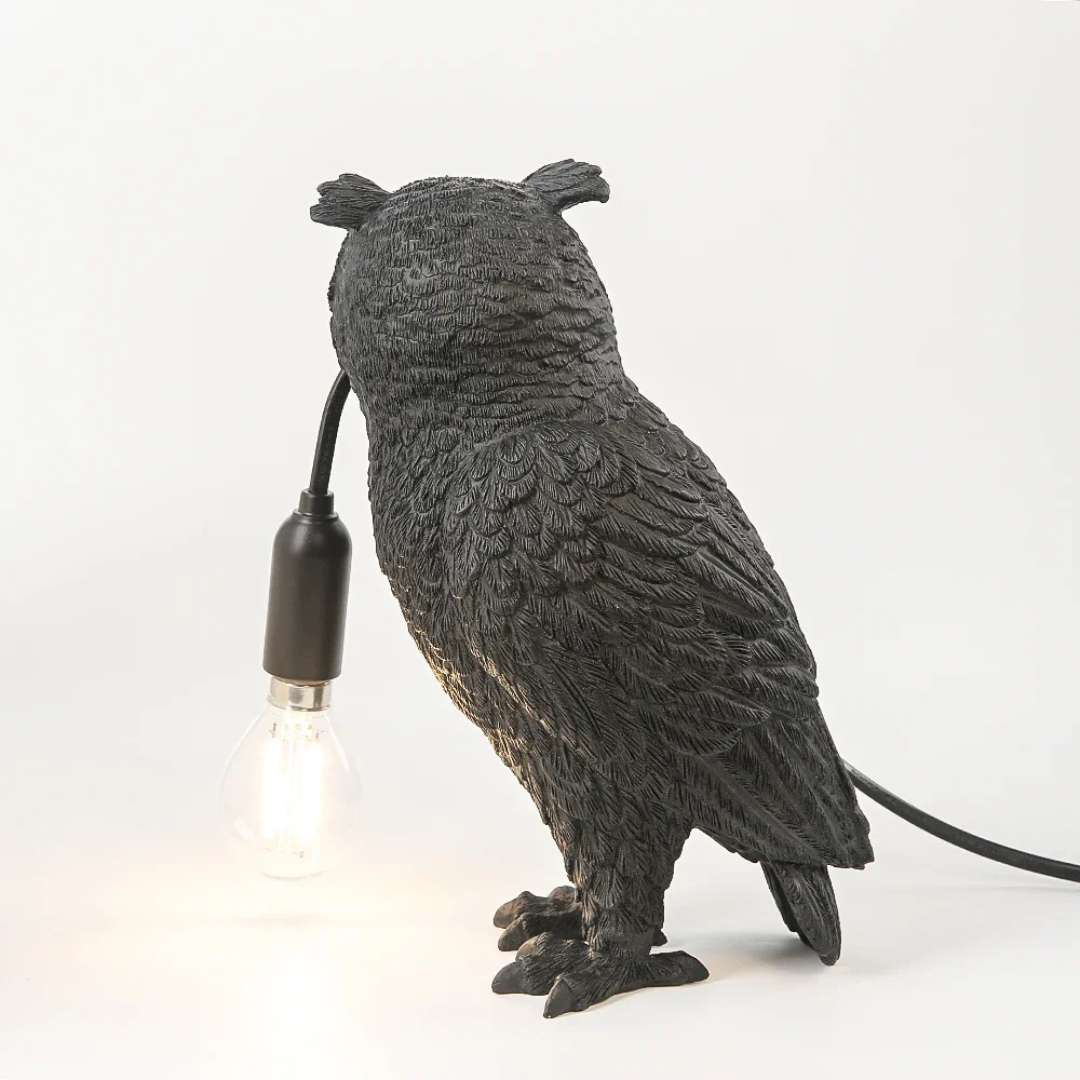LumiNoir Owl Table Lamp