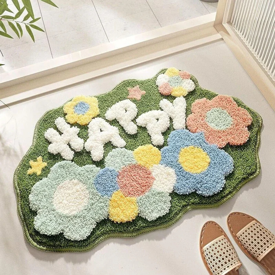 BlissBloom Floral Bath Mat