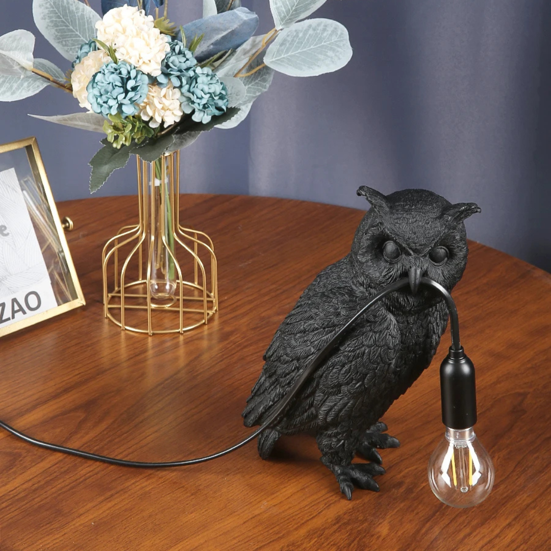 LumiNoir Owl Table Lamp