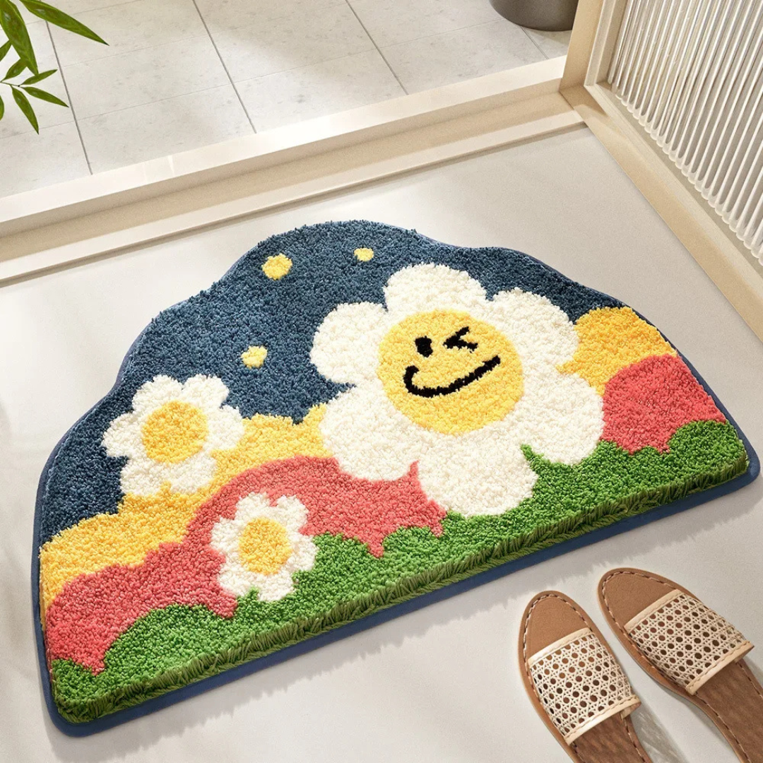 BlissBloom Floral Bath Mat