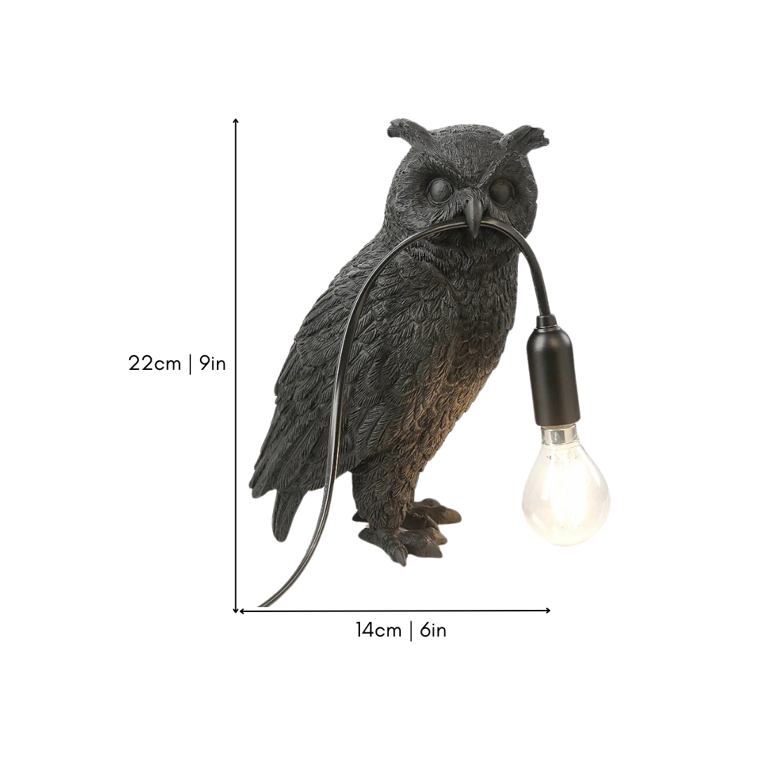 LumiNoir Owl Table Lamp