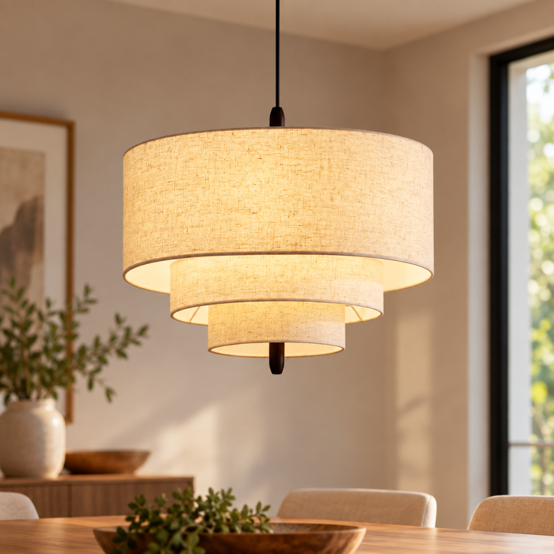 Lumea Layered Fabric Pendant Light