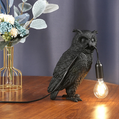 LumiNoir Owl Table Lamp