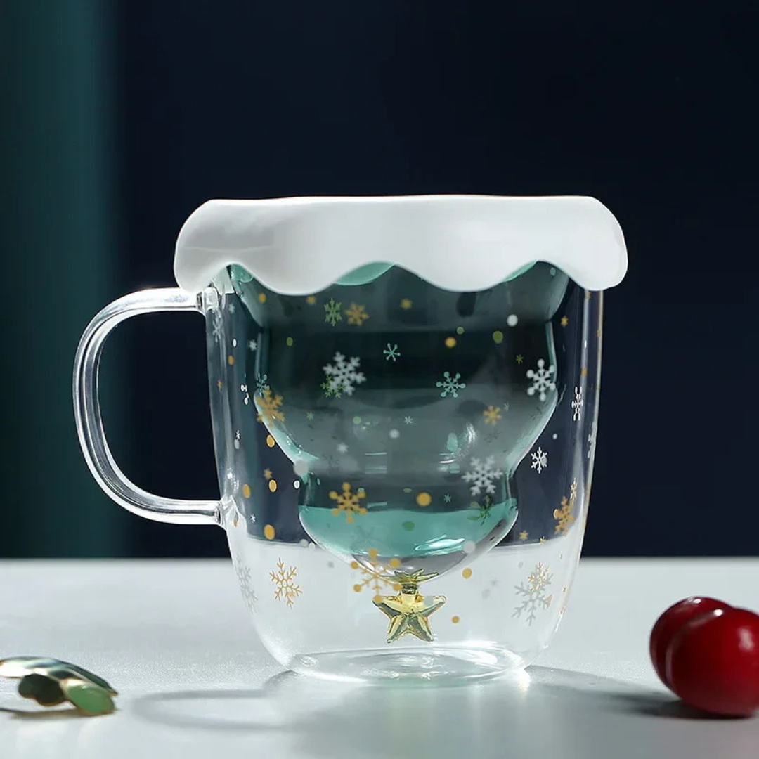 FrostyTree Double-Wall Christmas Mug