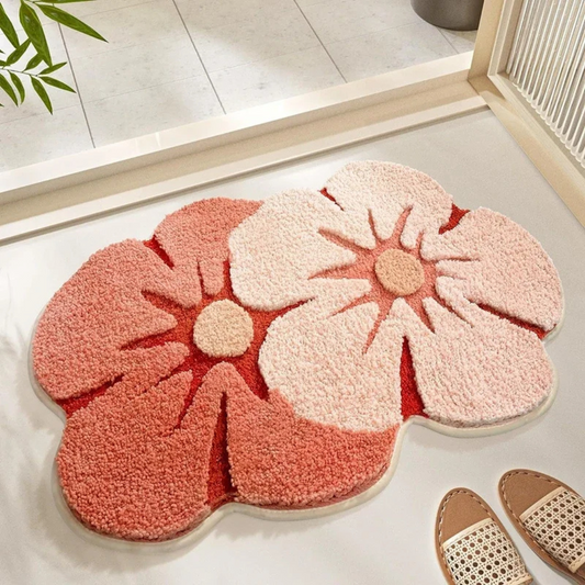 BlissBloom Floral Bath Mat