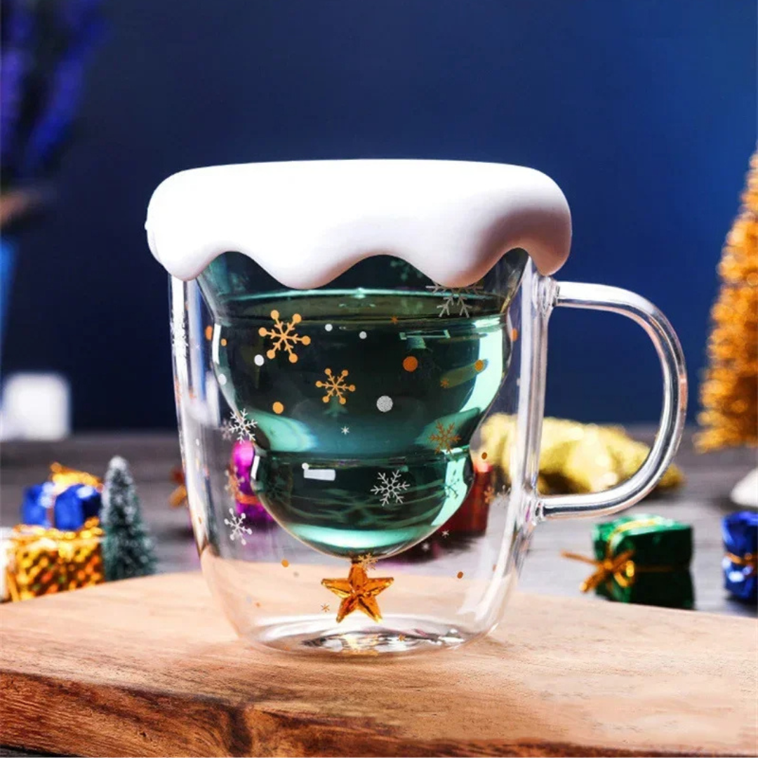 FrostyTree Double-Wall Christmas Mug