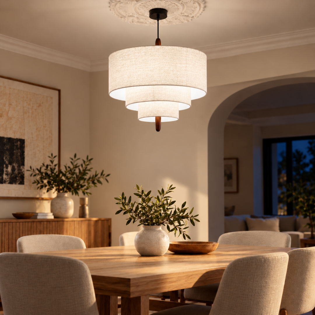 Lumea Layered Fabric Pendant Light