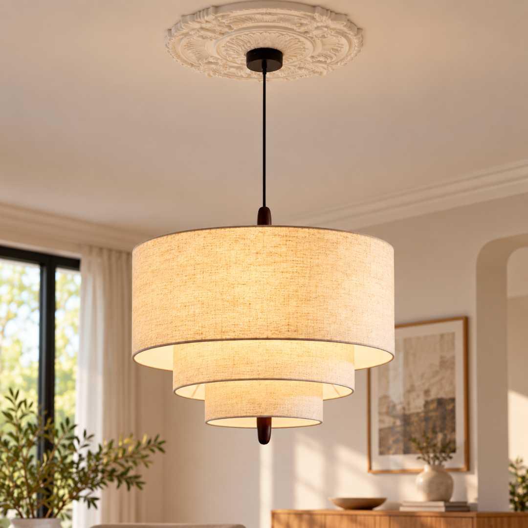 Lumea Layered Fabric Pendant Light